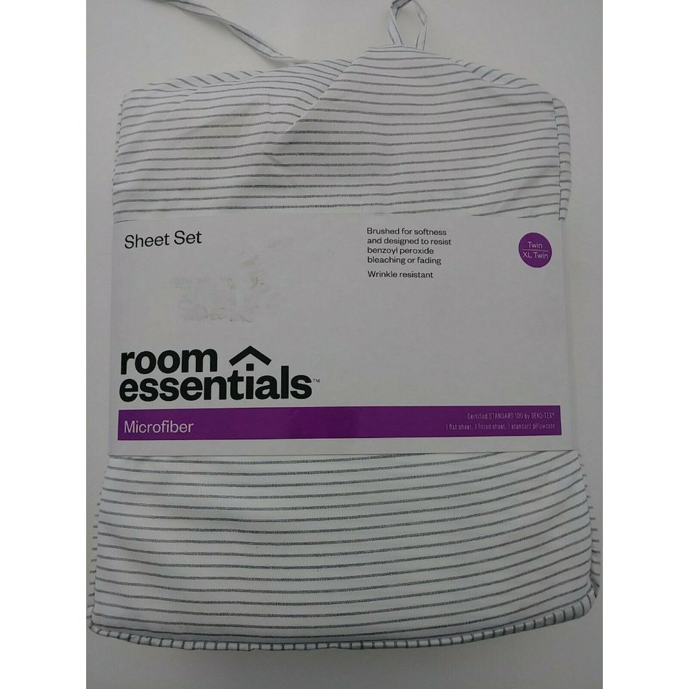 Room Essentials White W/ Thin Gray Stripes